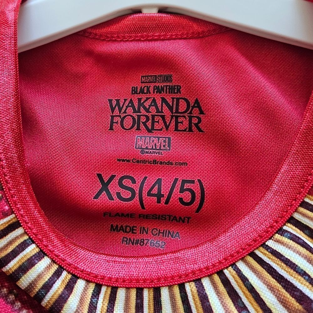 Marvel Black Panther Wakanda Forever Red Black and Gold Kids Superhero Set XS - Picture 9 of 14
